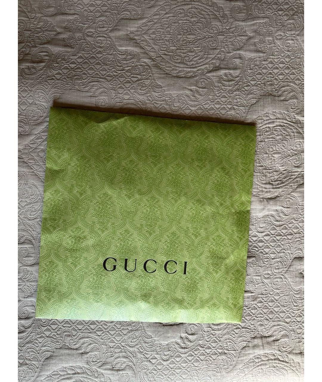 GUCCI Черный шерстяной шарф, фото 4