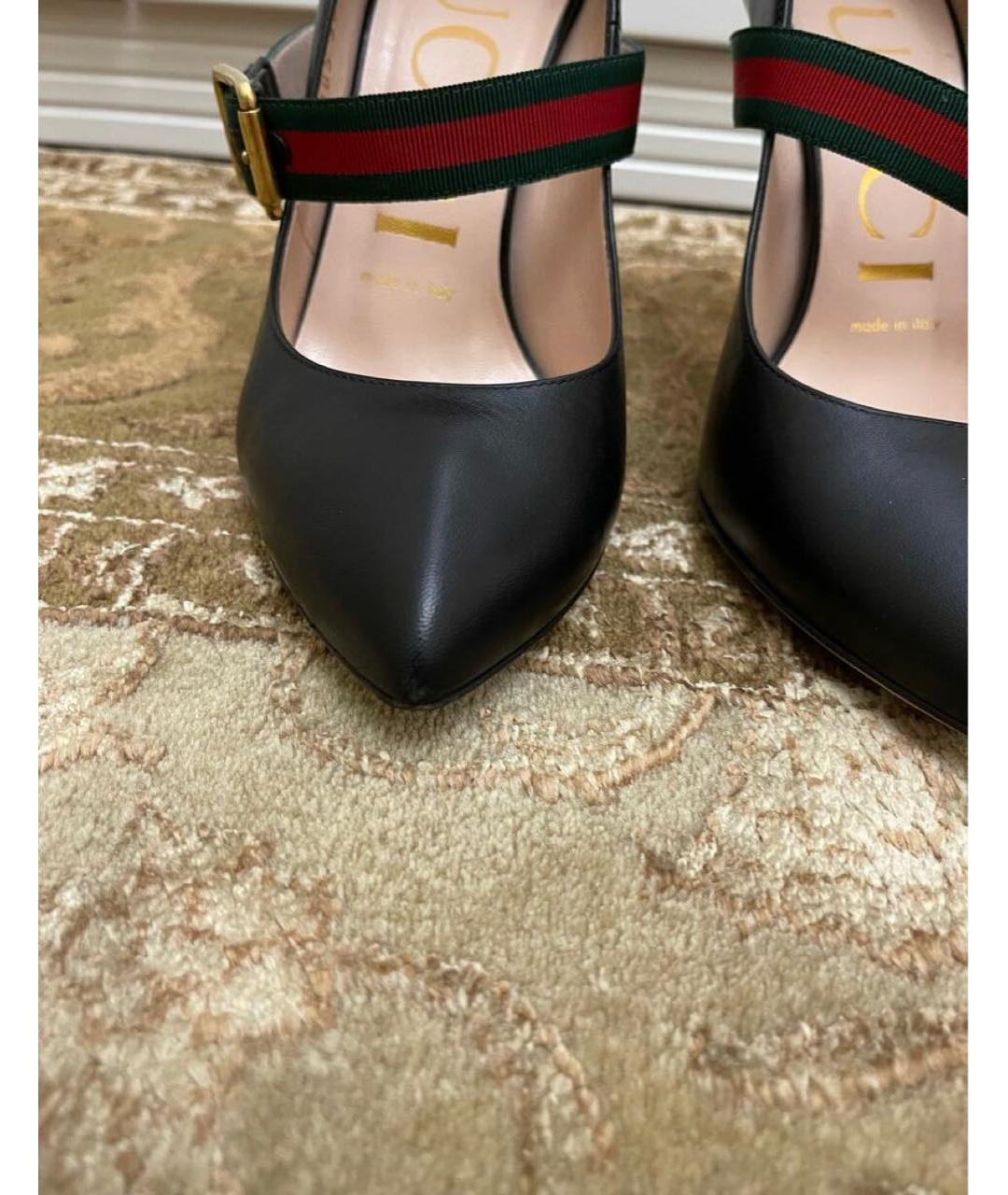 GUCCI Черные кожаные туфли, фото 5