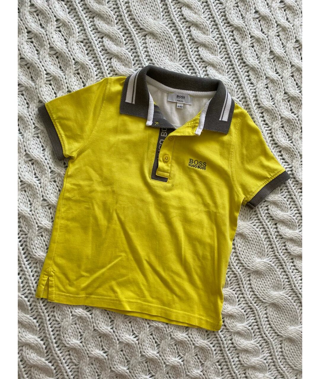HUGO BOSS Желтая хлопковая детская футболка, фото 6