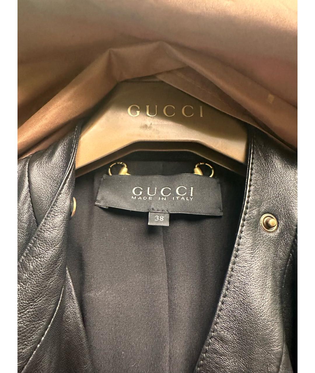 GUCCI Черная кожаная куртка, фото 3