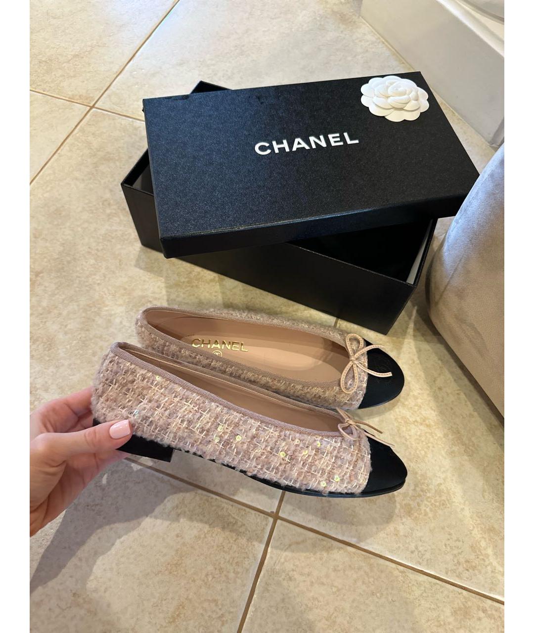 CHANEL Розовые кожаные балетки, фото 8