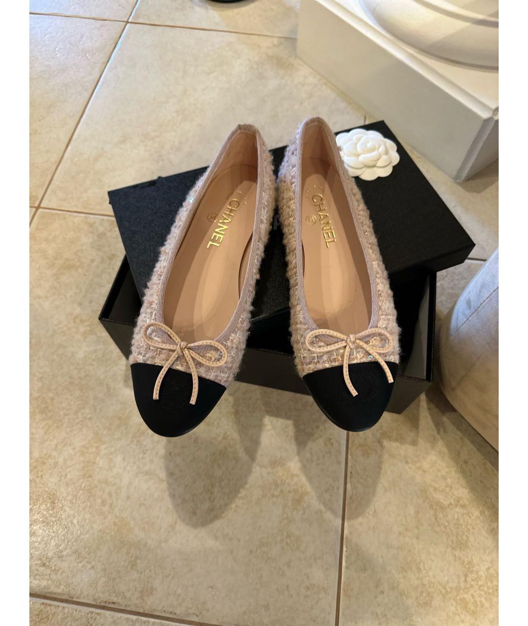 CHANEL Розовые кожаные балетки, фото 2