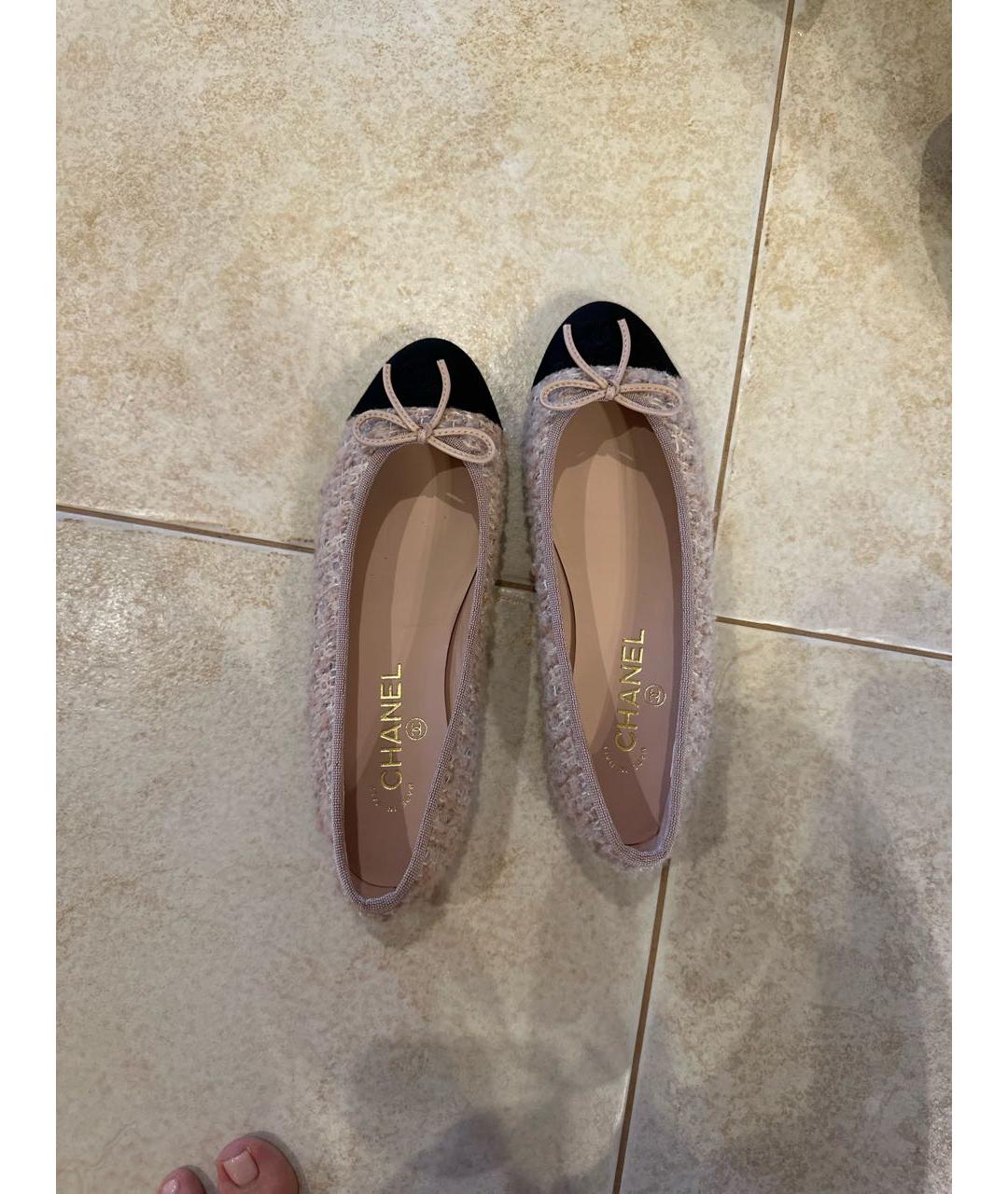 CHANEL Розовые кожаные балетки, фото 3