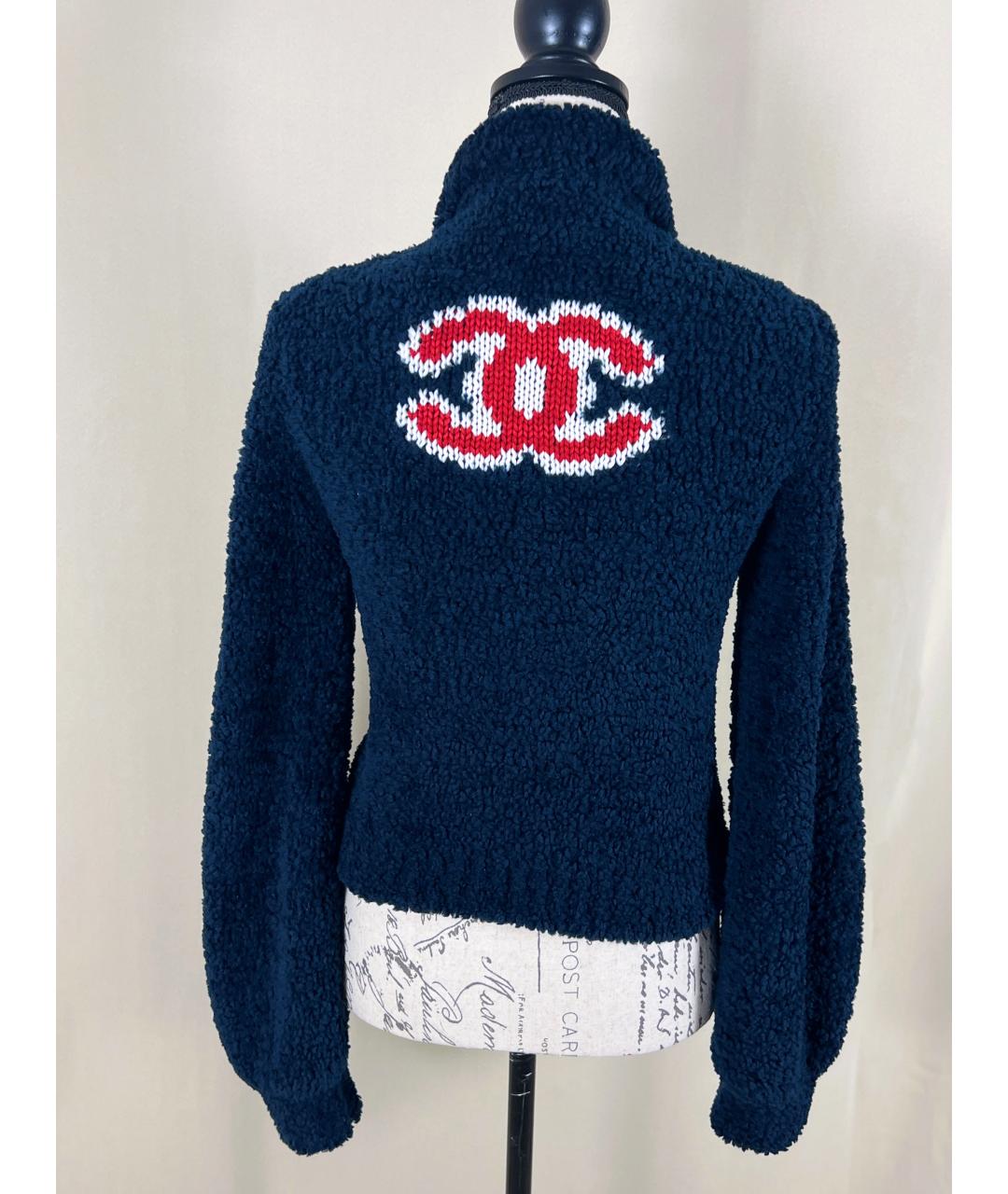 CHANEL Темно-синий шерстяной джемпер / свитер, фото 4