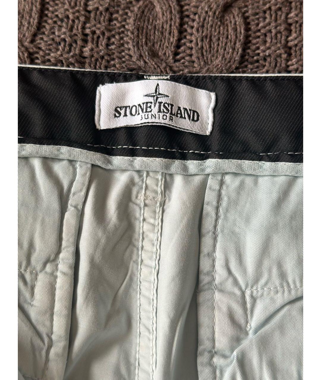 STONE ISLAND JUNIOR Серые хлопковые брюки и шорты, фото 3