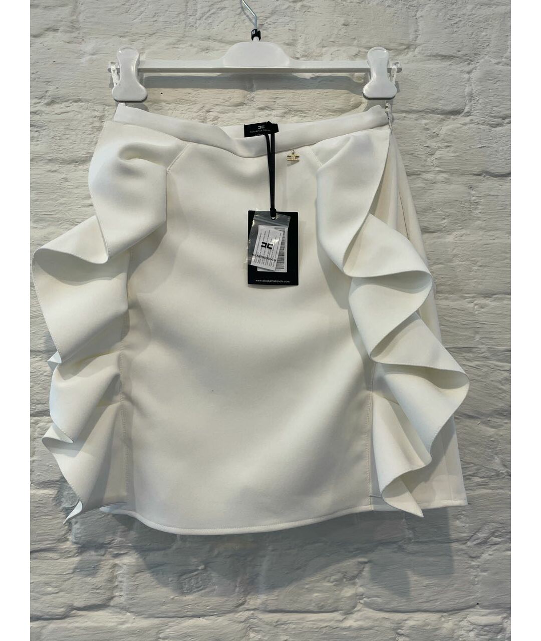 ELISABETTA FRANCHI Белая полиамидовая юбка мини, фото 9