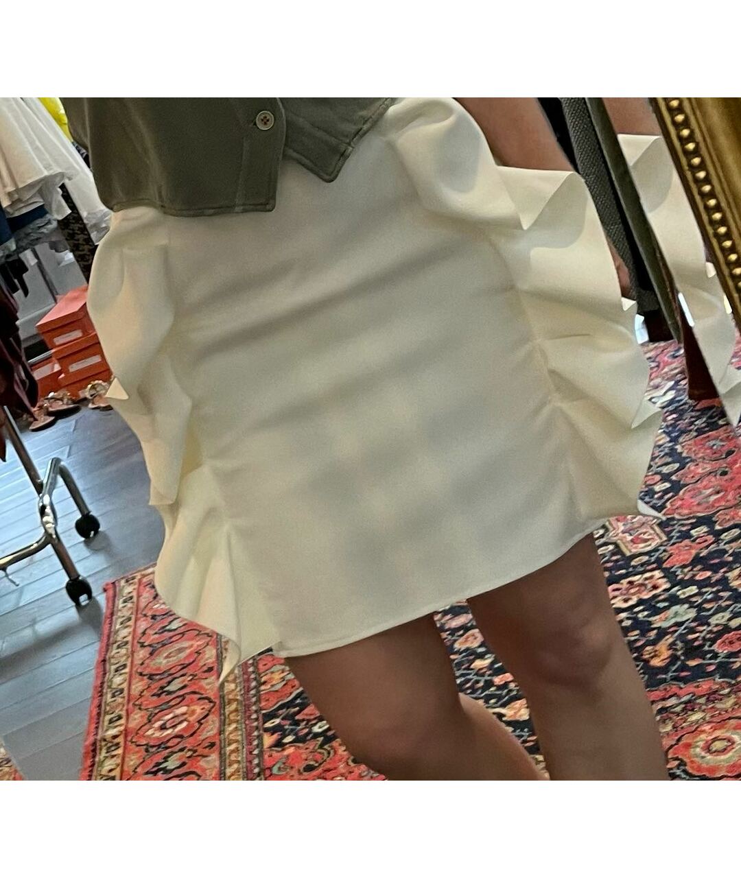 ELISABETTA FRANCHI Белая полиамидовая юбка мини, фото 8