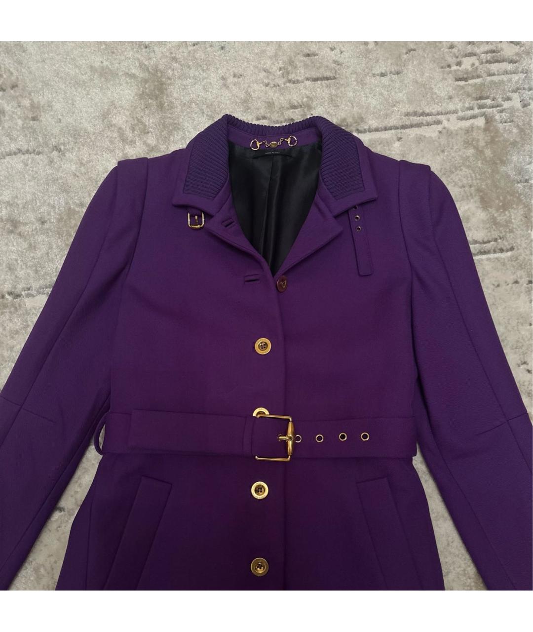 GUCCI Фиолетовое хлопковое пальто, фото 3