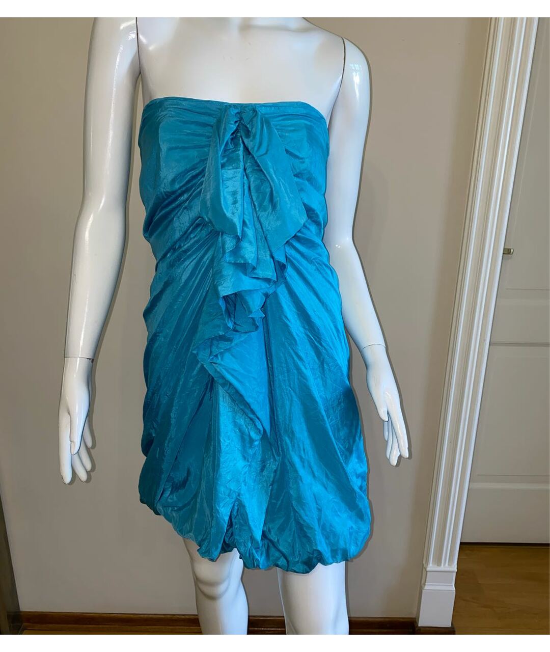 3.1 PHILLIP LIM Бирюзовое шелковое коктейльное платье, фото 6