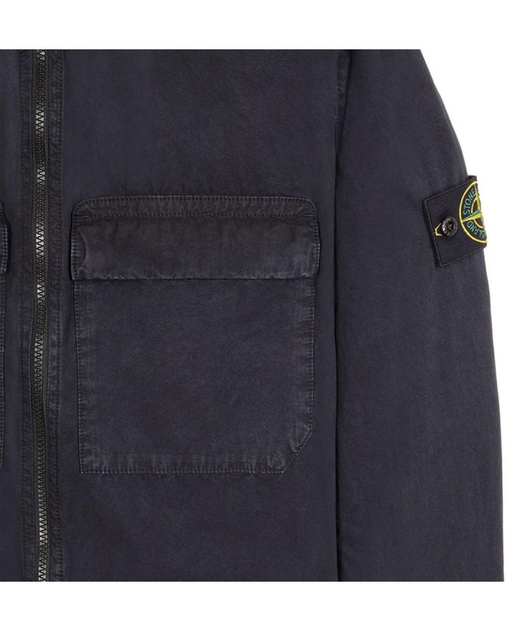 STONE ISLAND Черная хлопковая куртка, фото 3