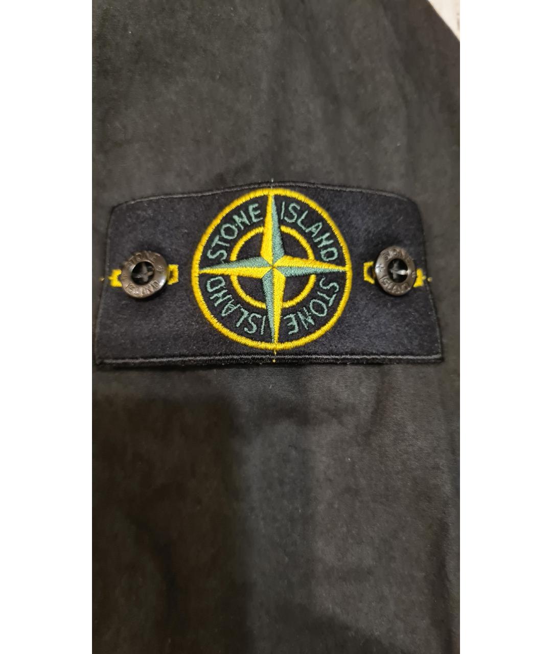 STONE ISLAND Черная хлопковая куртка, фото 5