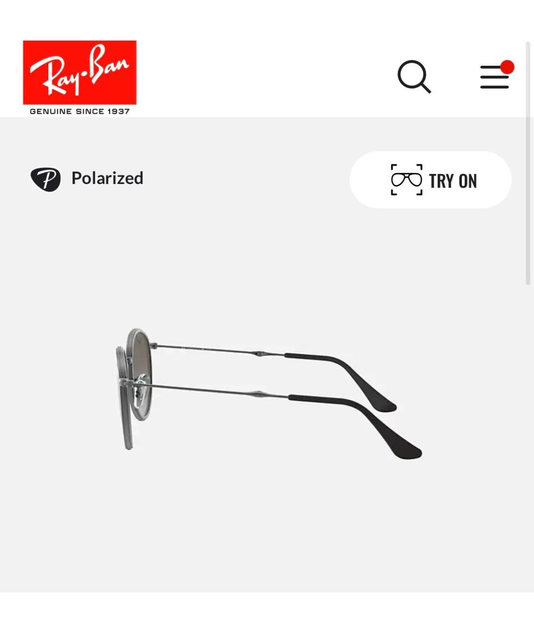 RAY BAN Серые металлические солнцезащитные очки, фото 8