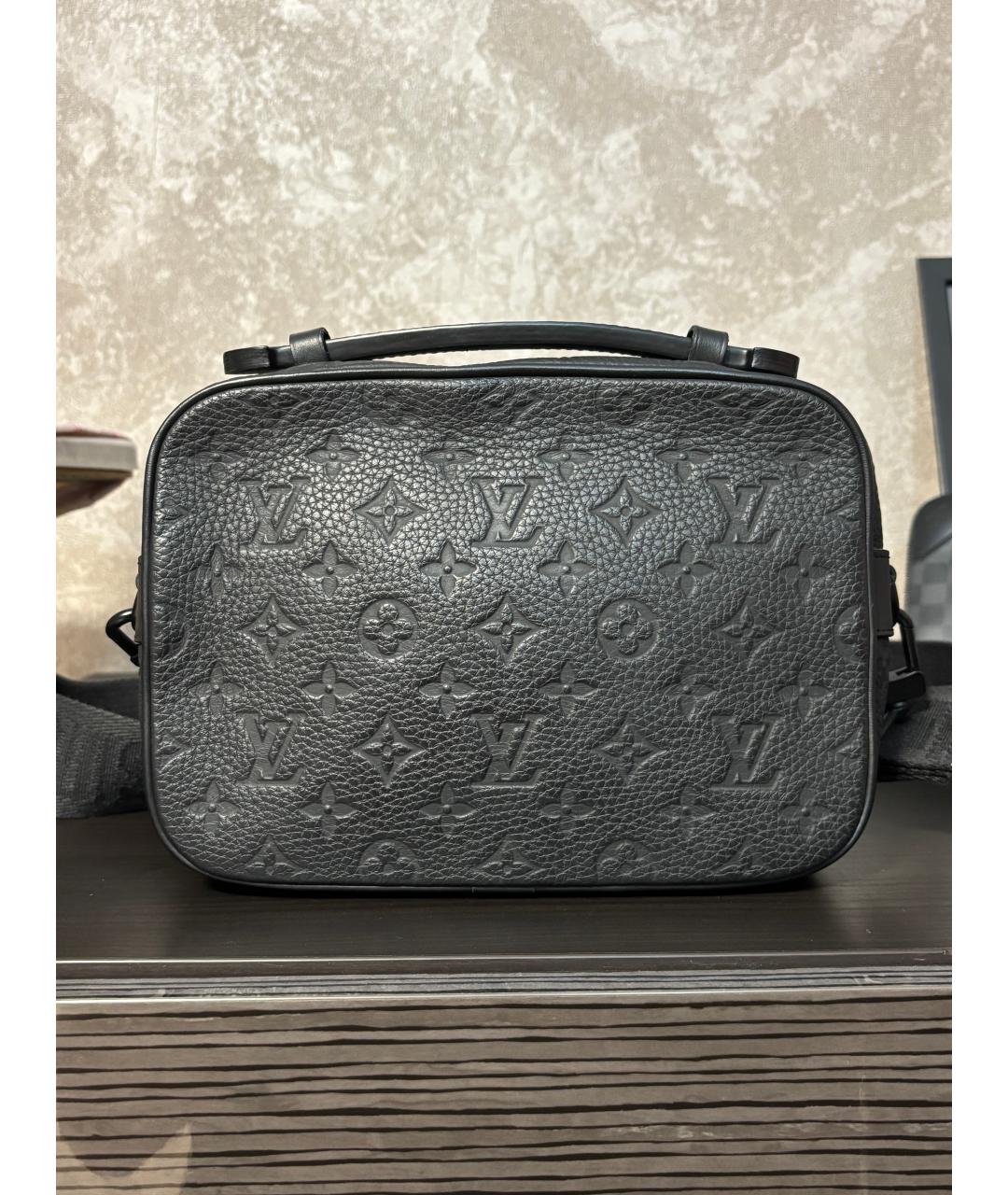 LOUIS VUITTON Черная кожаная сумка на плечо, фото 3