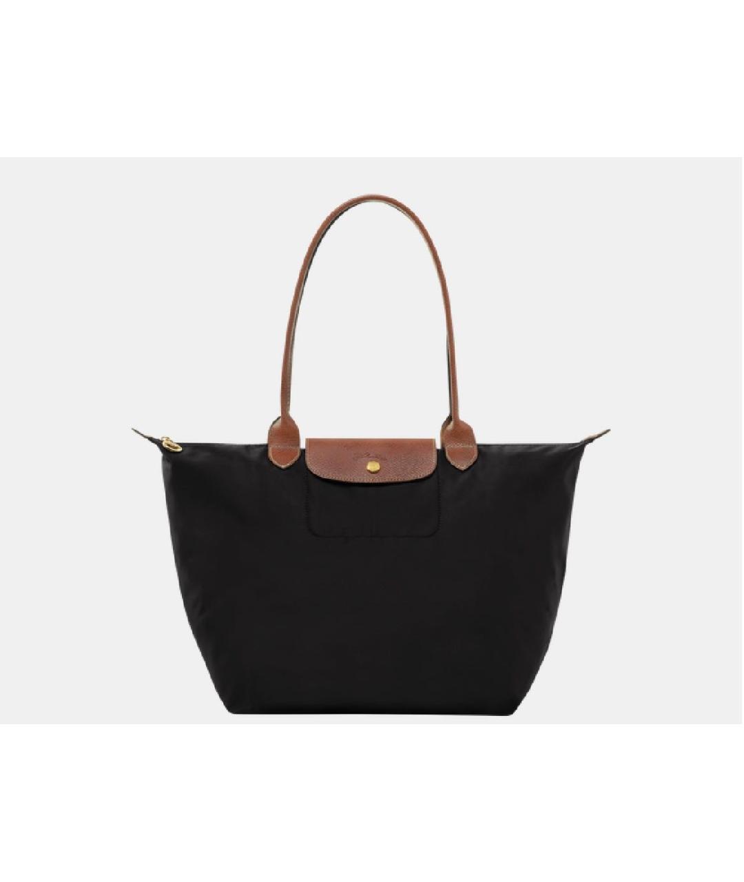 LONGCHAMP Черная тканевая сумка тоут, фото 8