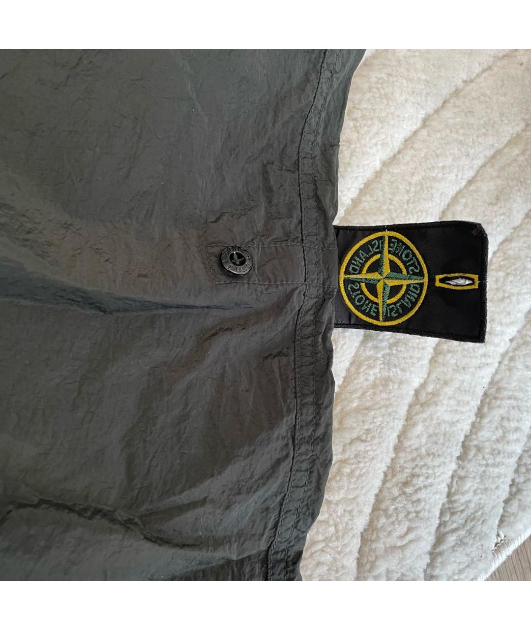 STONE ISLAND Хаки полиэстеровые повседневные брюки, фото 5