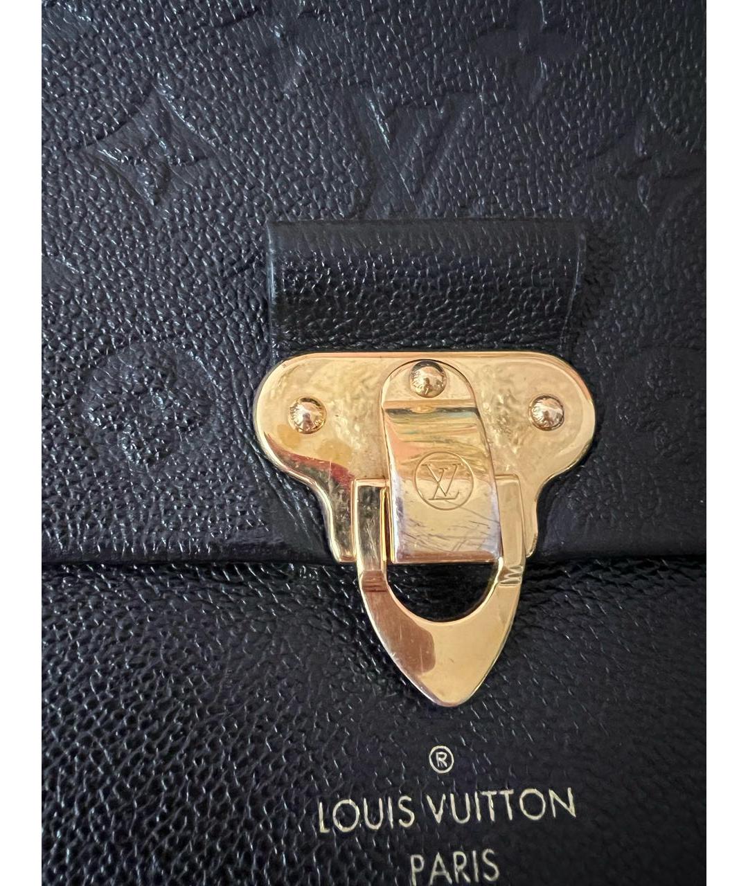 LOUIS VUITTON Черная кожаная сумка через плечо, фото 5