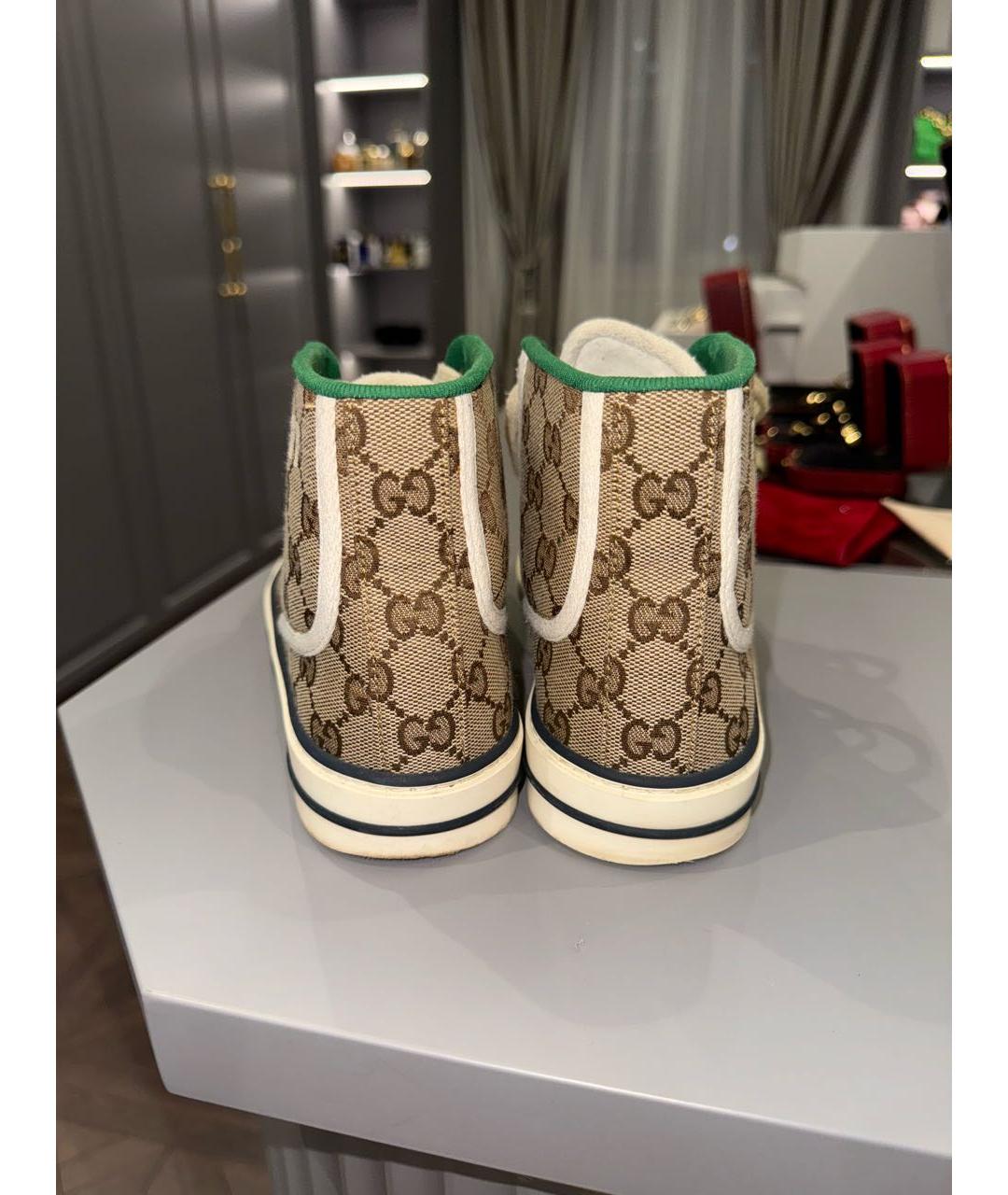 GUCCI Бежевые кеды, фото 4