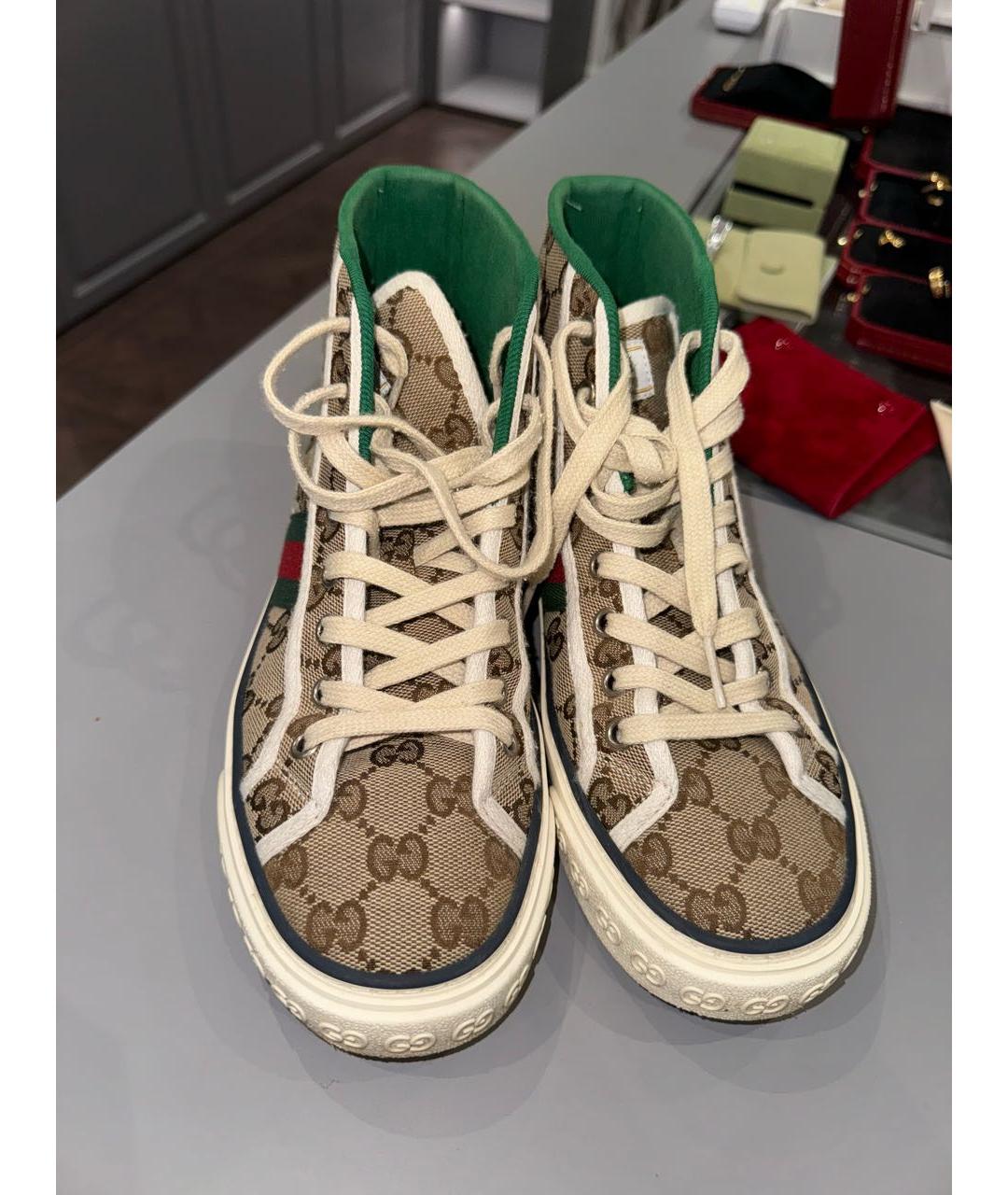 GUCCI Бежевые кеды, фото 2