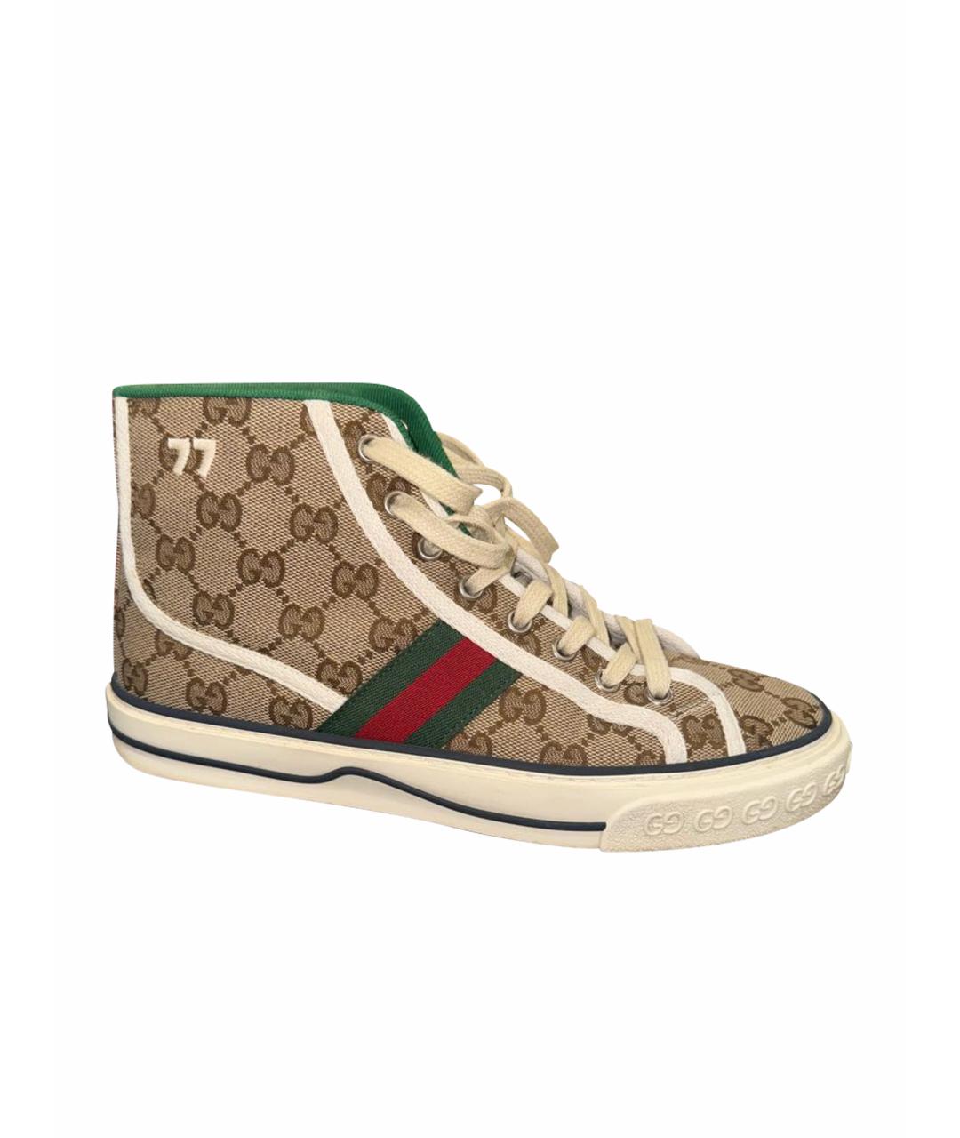 GUCCI Бежевые кеды, фото 1
