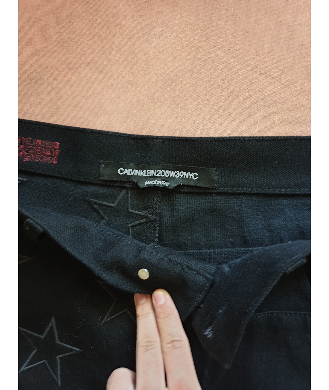 CALVIN KLEIN 205W39NYC Черные хлопковые прямые джинсы, фото 3