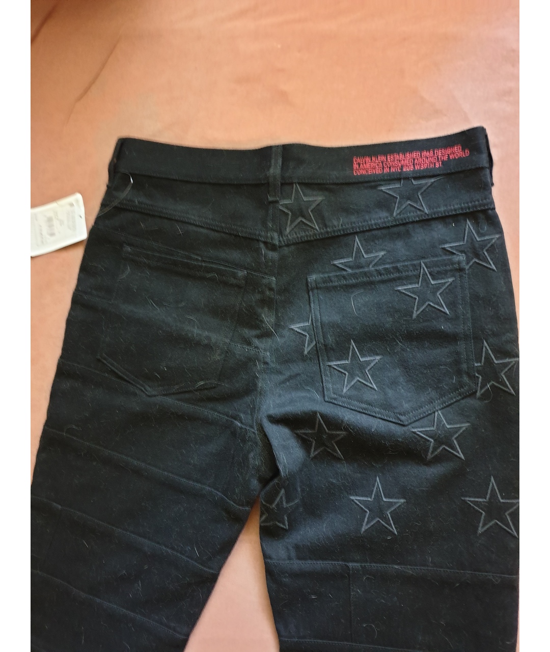 CALVIN KLEIN 205W39NYC Черные хлопковые прямые джинсы, фото 5