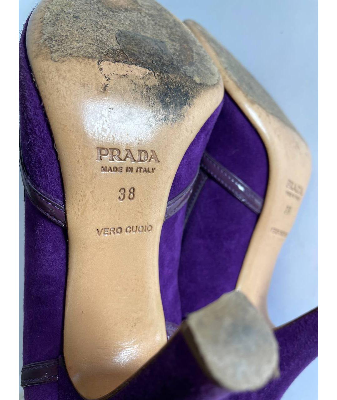 PRADA Фиолетовые замшевые туфли, фото 7