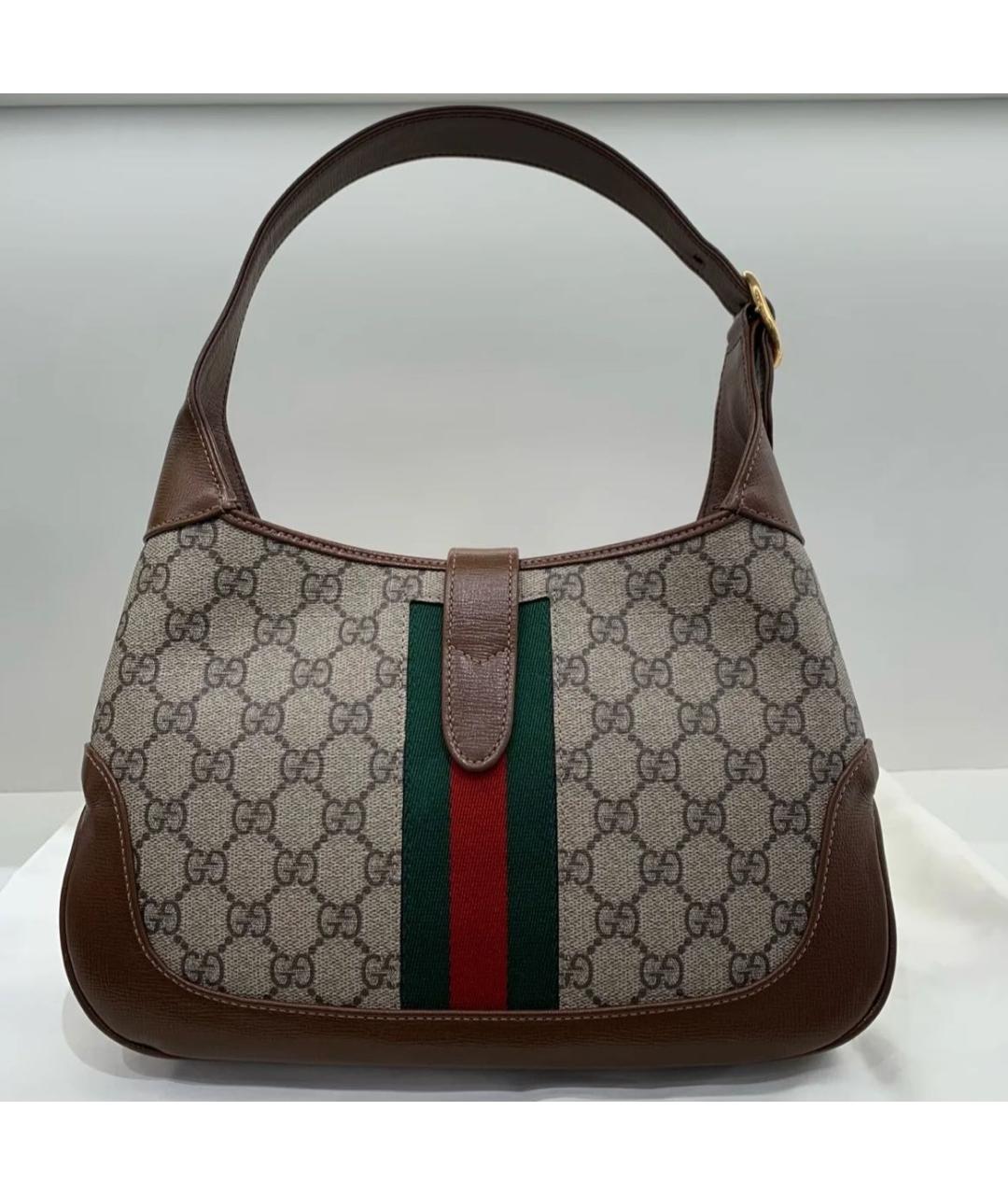 GUCCI Коричневая кожаная сумка через плечо, фото 2