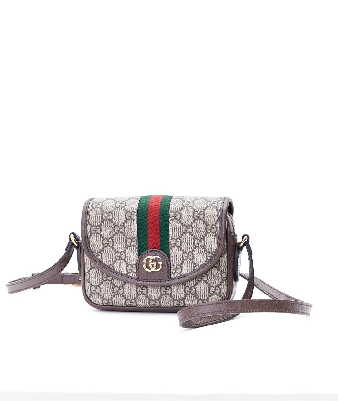 GUCCI Коричневая кожаная сумка через плечо, фото 2