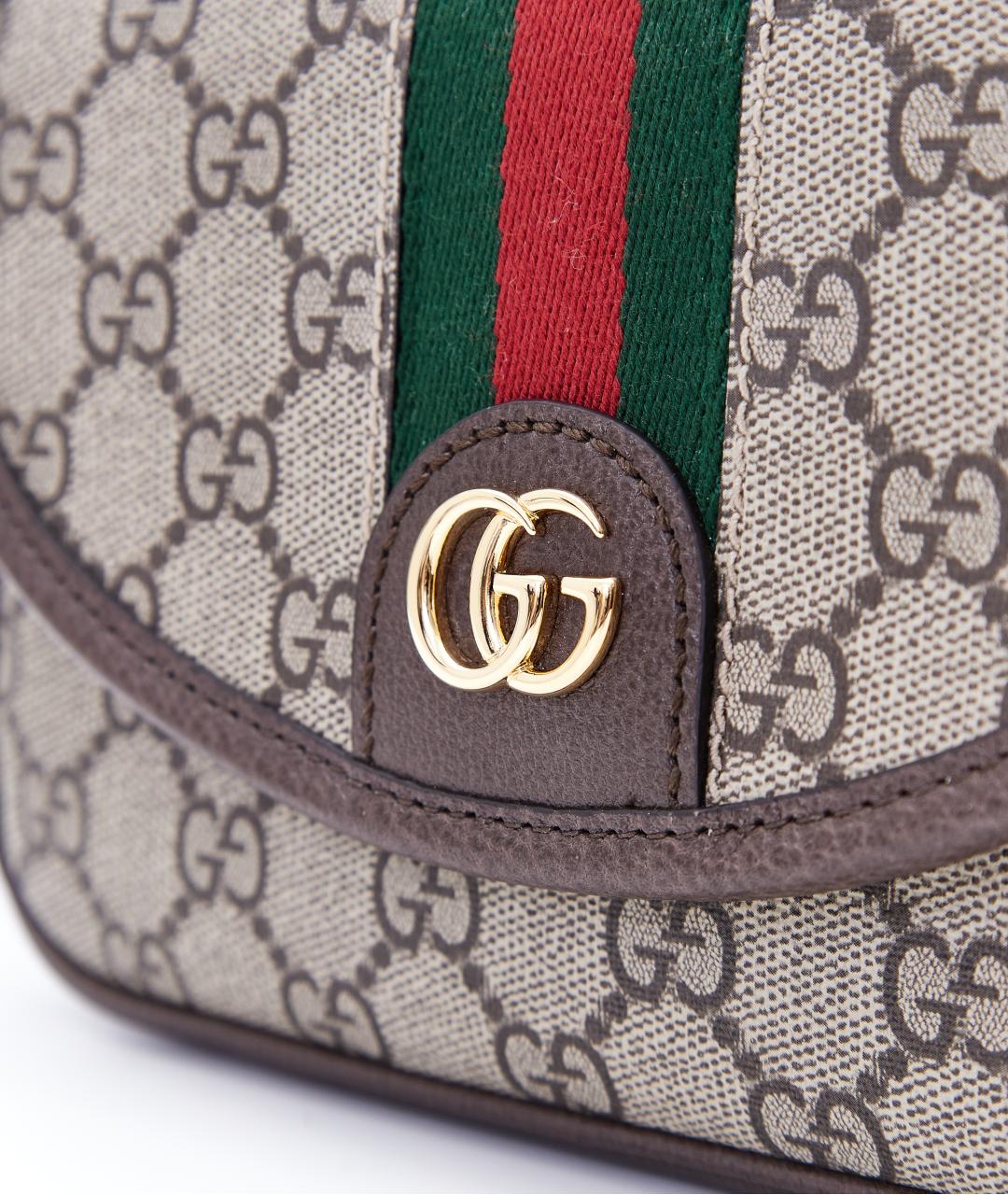 GUCCI Коричневая кожаная сумка через плечо, фото 7