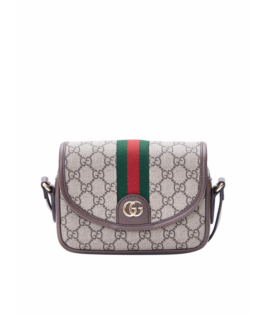 GUCCI Коричневая кожаная сумка через плечо, фото 1