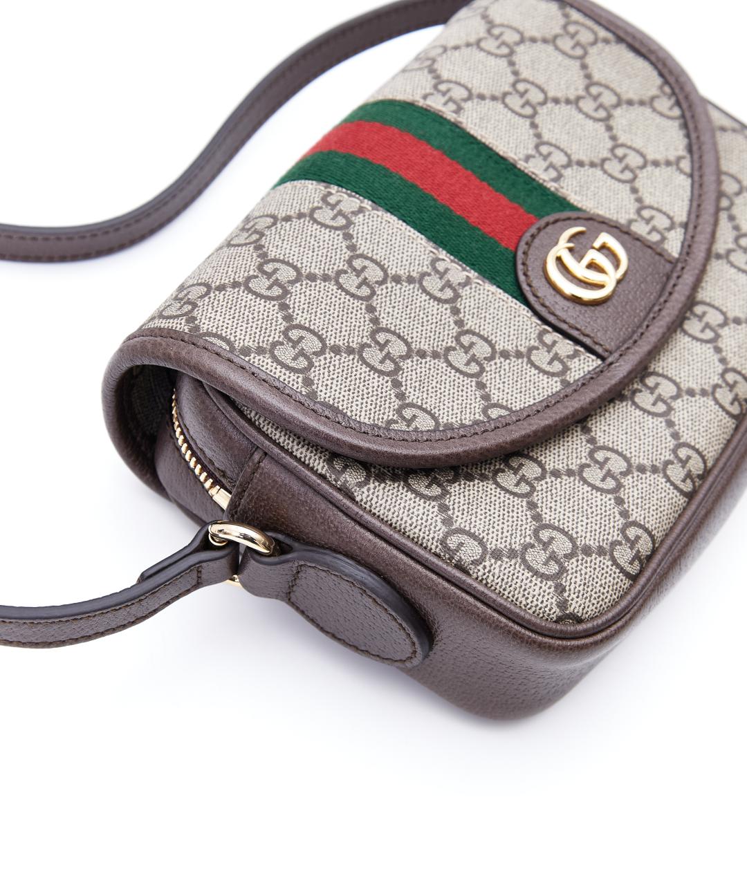 GUCCI Коричневая кожаная сумка через плечо, фото 5