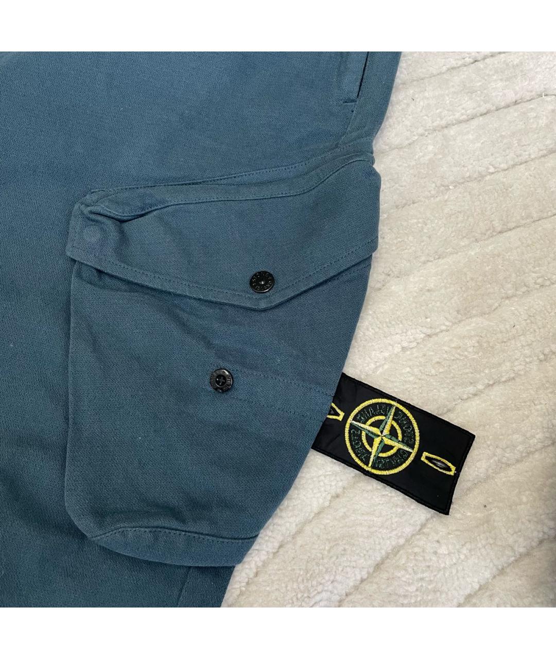 STONE ISLAND Синие хлопковые повседневные брюки, фото 3