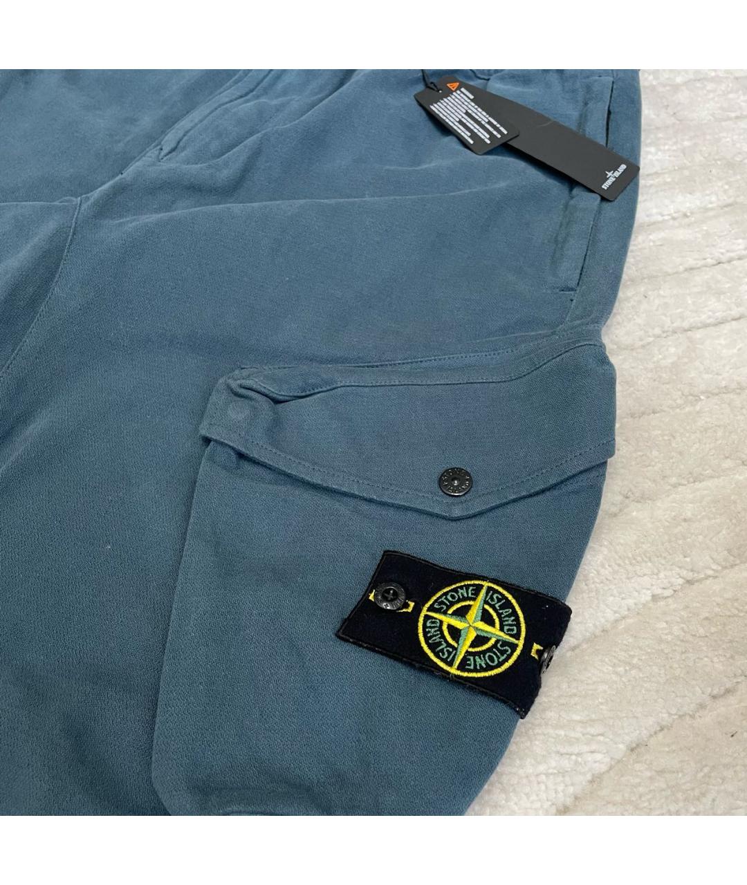 STONE ISLAND Синие хлопковые повседневные брюки, фото 2