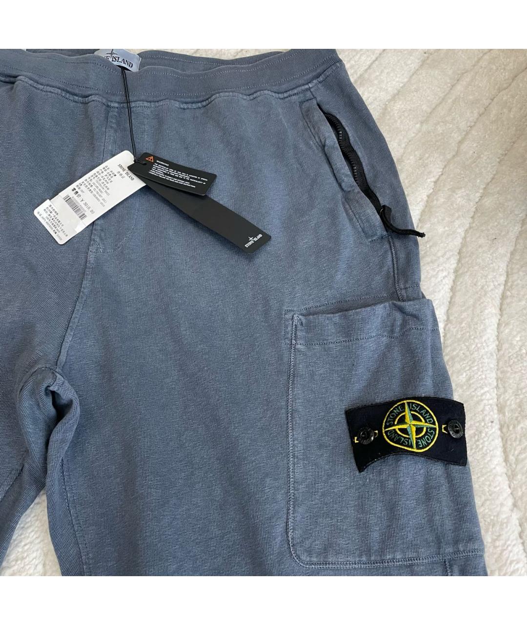 STONE ISLAND Голубые хлопковые повседневные брюки, фото 2