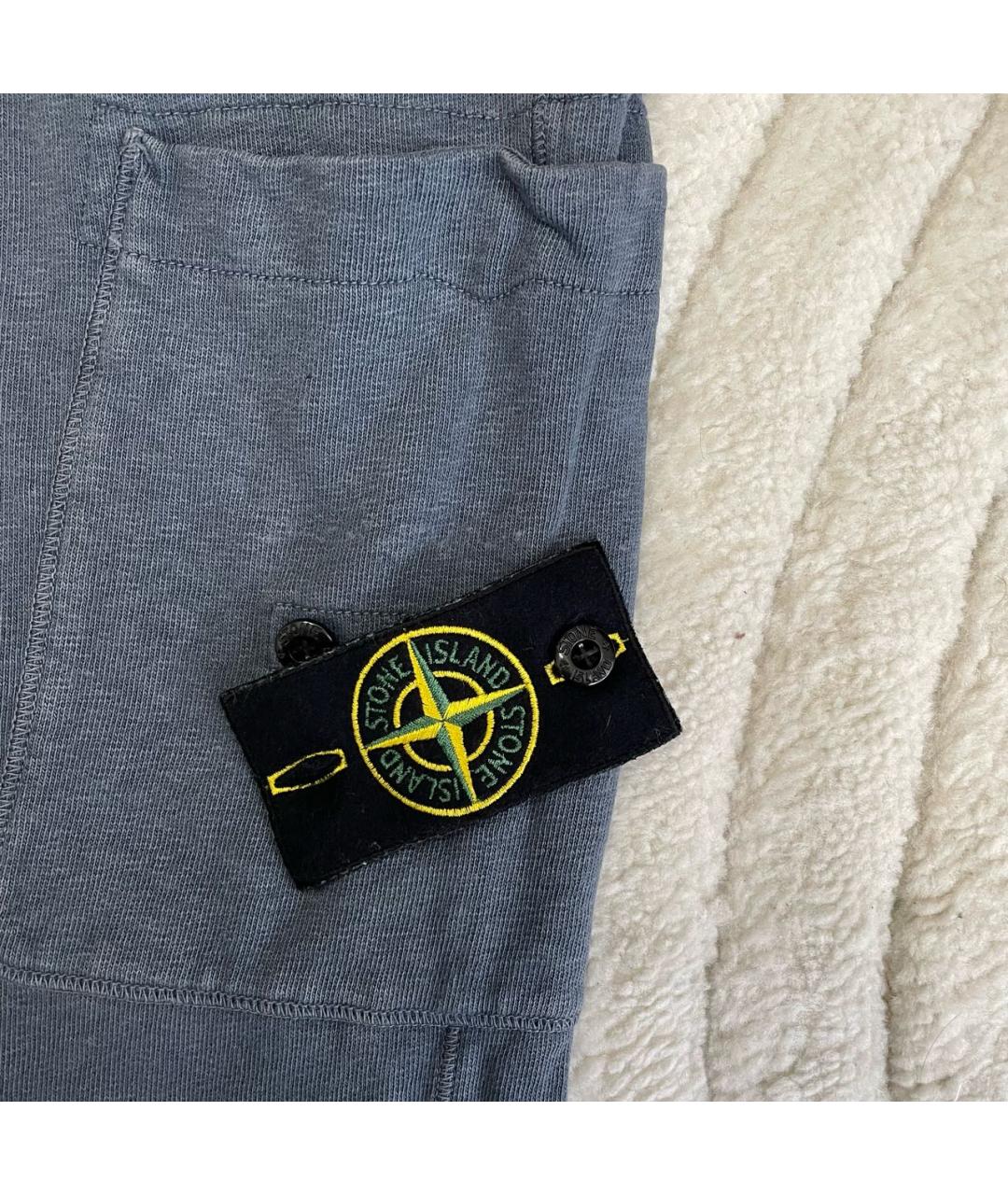 STONE ISLAND Голубые хлопковые повседневные брюки, фото 6