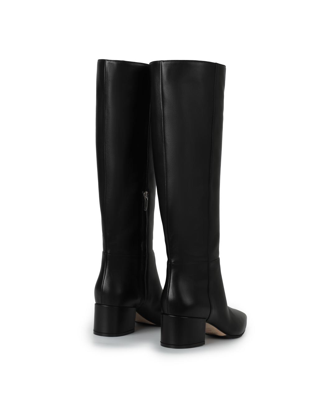 SERGIO ROSSI Черные кожаные сапоги, фото 2