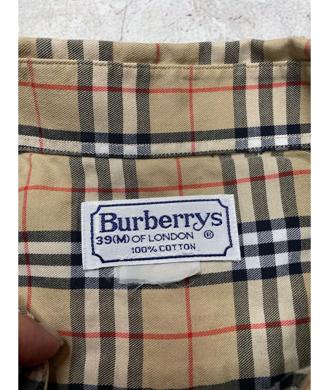 BURBERRY Бежевая хлопковая кэжуал рубашка, фото 4