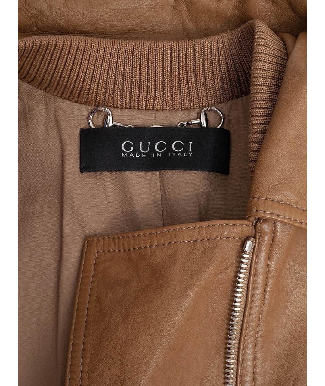 GUCCI Коричневый кожаный жилет, фото 3