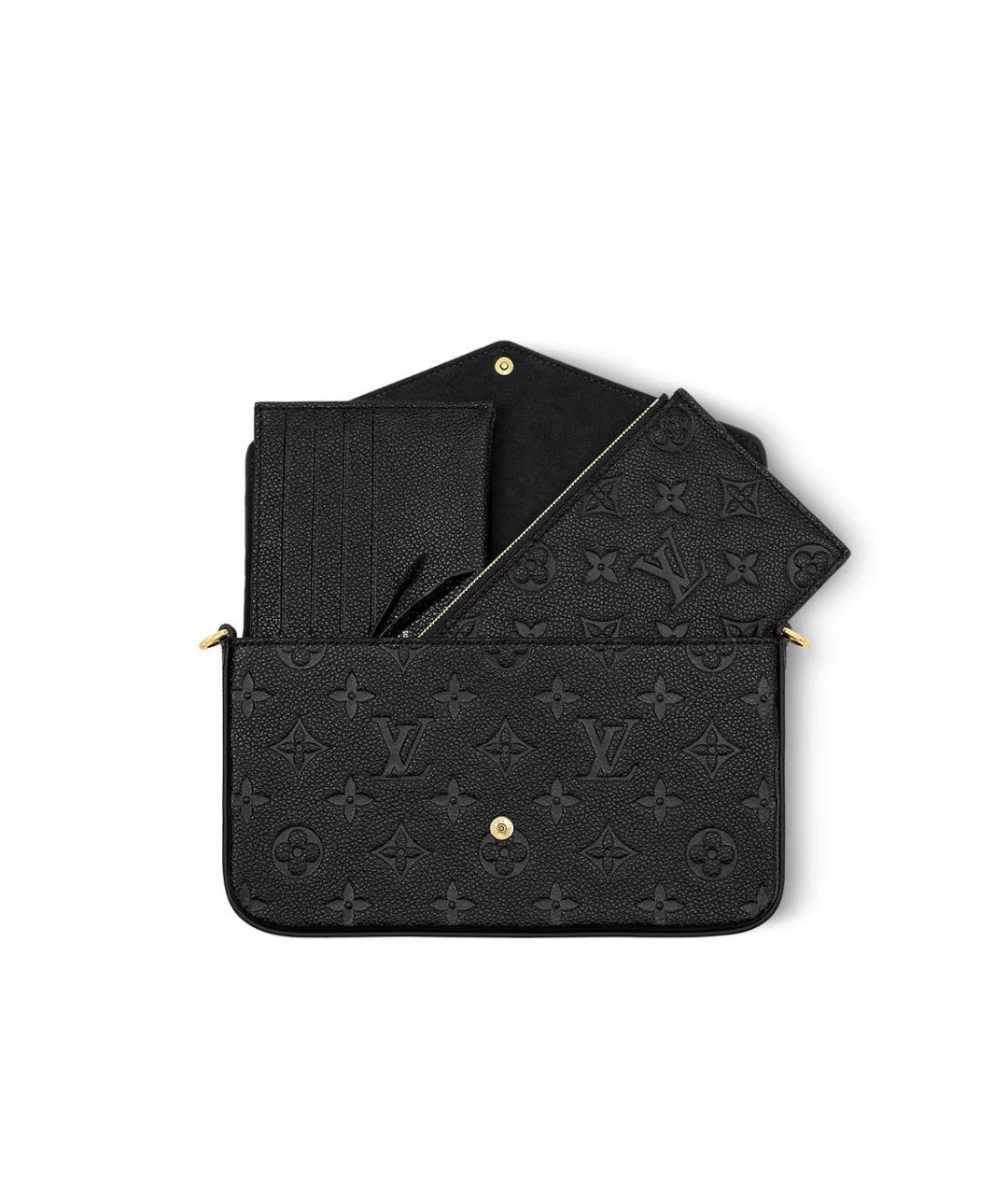 LOUIS VUITTON Черная кожаная сумка через плечо, фото 4