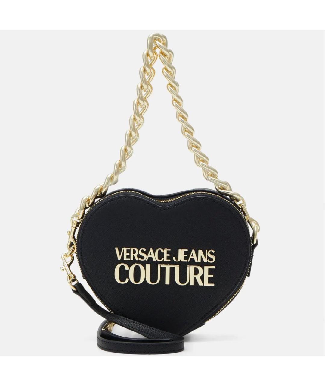 VERSACE JEANS COUTURE Черная сумка через плечо из искусственной кожи, фото 8