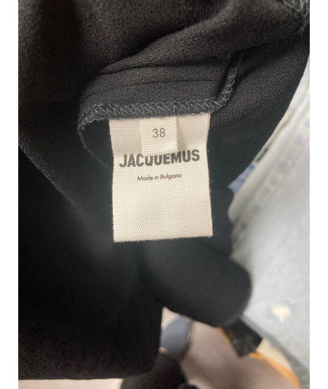 JACQUEMUS Черная вискозная юбка миди, фото 6