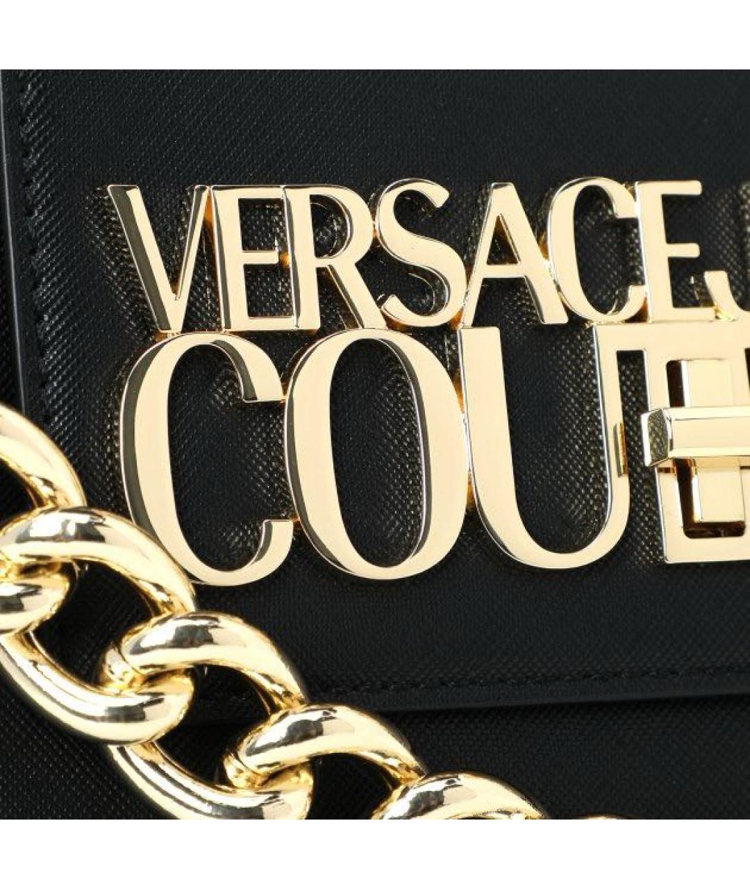 VERSACE JEANS COUTURE Черная сумка с короткими ручками из искусственной кожи, фото 5