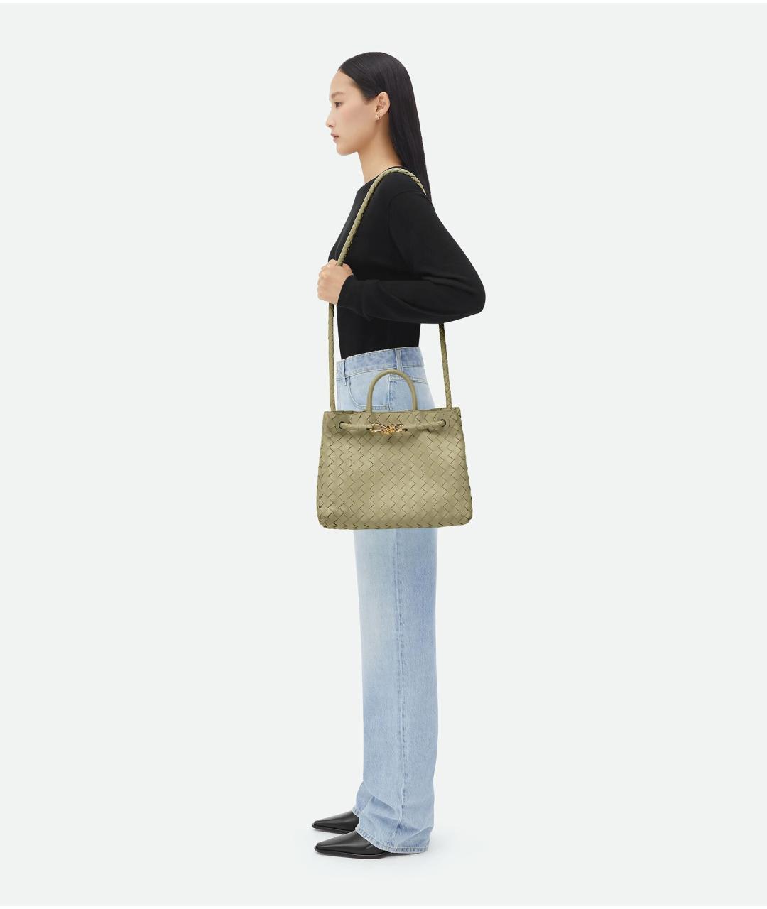 BOTTEGA VENETA Зеленая сумка тоут, фото 6