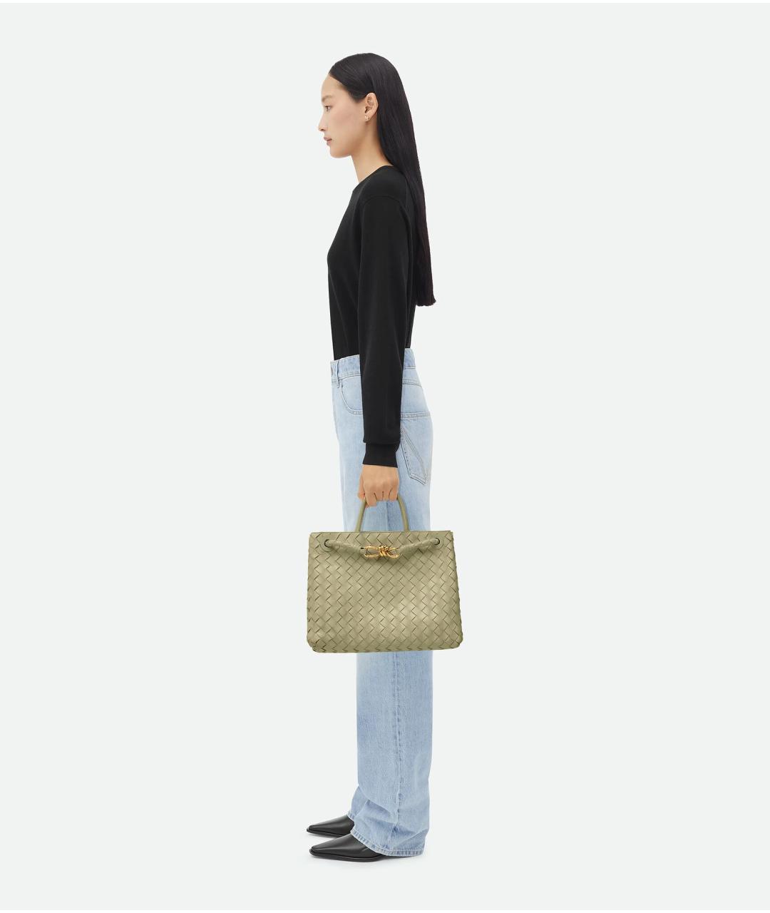 BOTTEGA VENETA Зеленая сумка тоут, фото 7