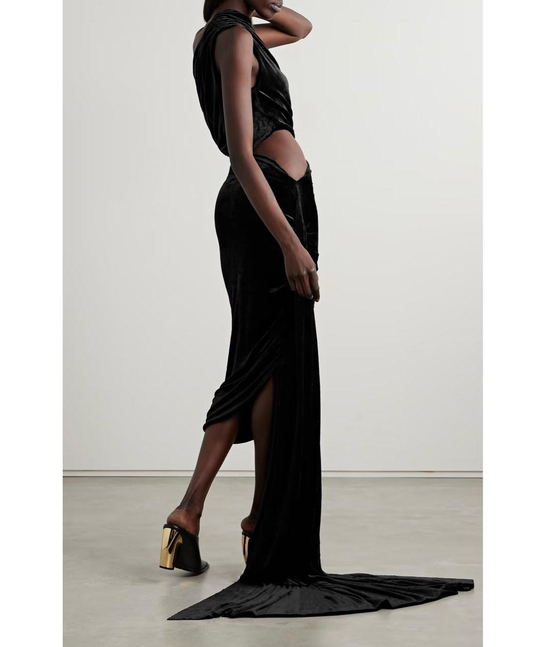 RICK OWENS Черное вискозное коктейльное платье, фото 7