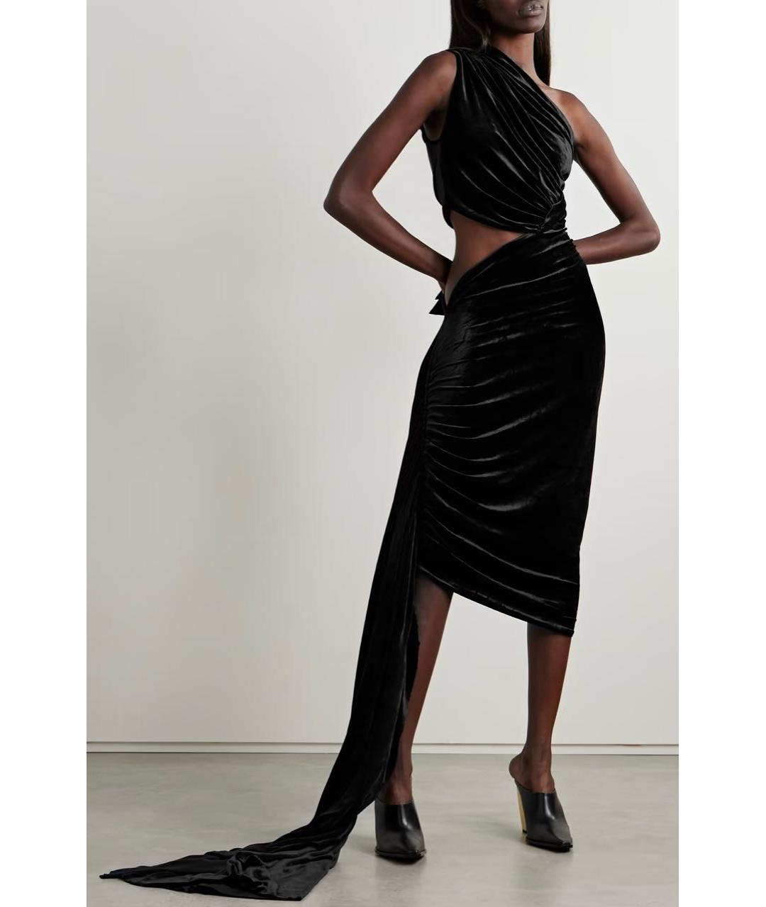 RICK OWENS Черное вискозное коктейльное платье, фото 6