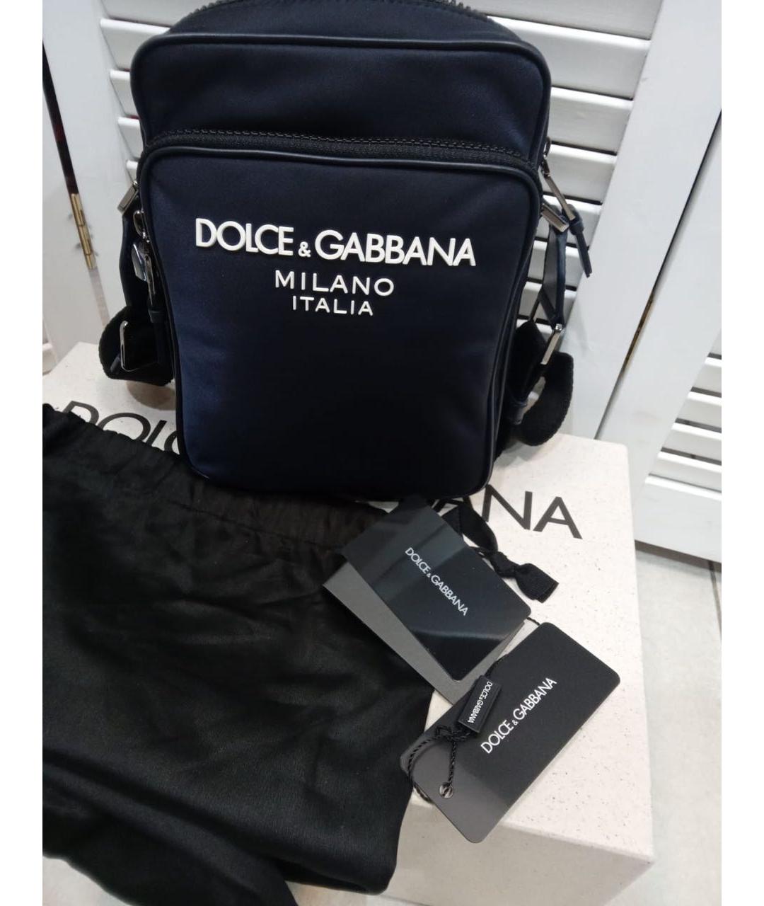 DOLCE&GABBANA Темно-синяя сумка на плечо, фото 6