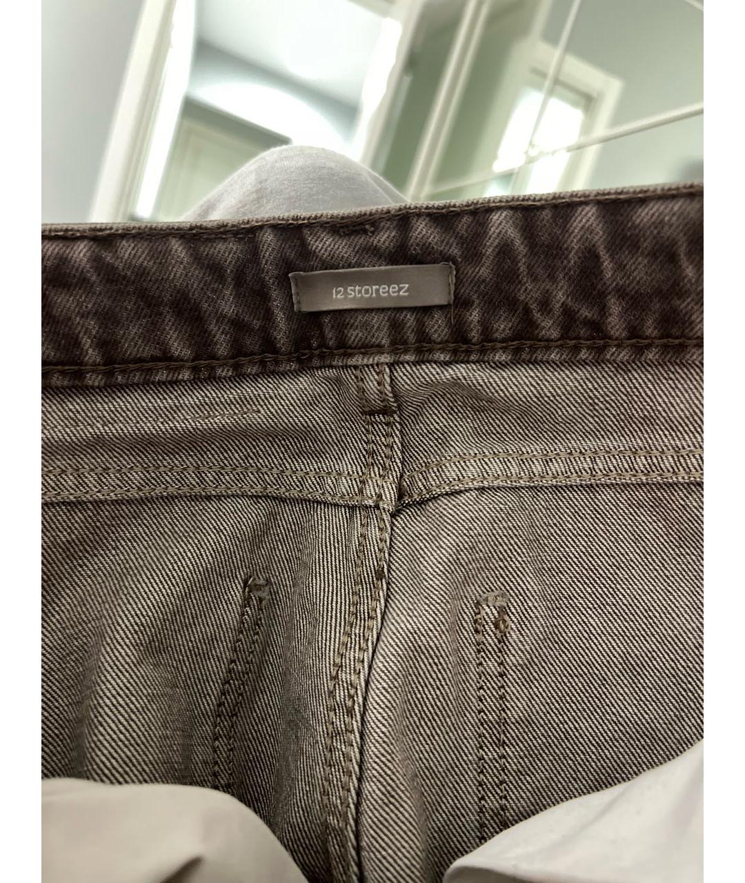 12 STOREEZ Коричневые хлопковые джинсы клеш, фото 4