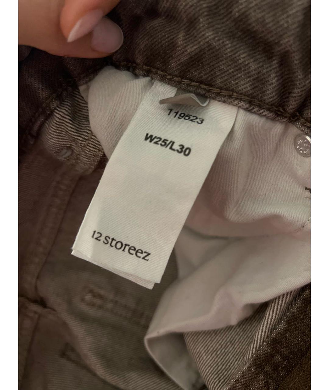 12 STOREEZ Коричневые хлопковые джинсы клеш, фото 6