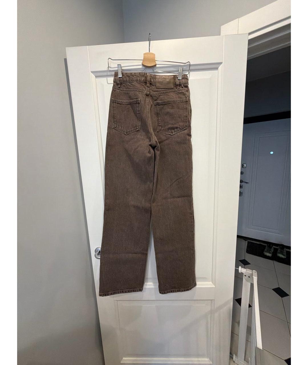 12 STOREEZ Коричневые хлопковые джинсы клеш, фото 2